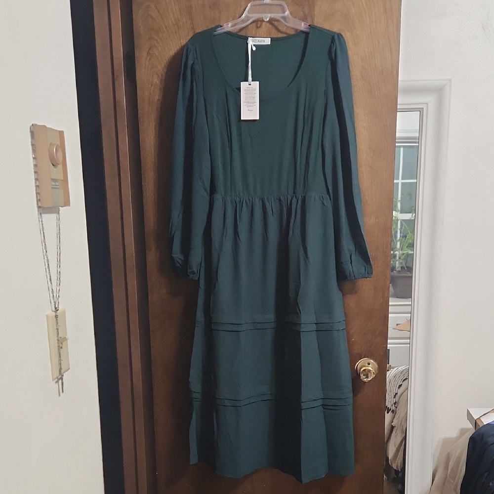 Grace Karin Deep Green Long Sleeve Dress
